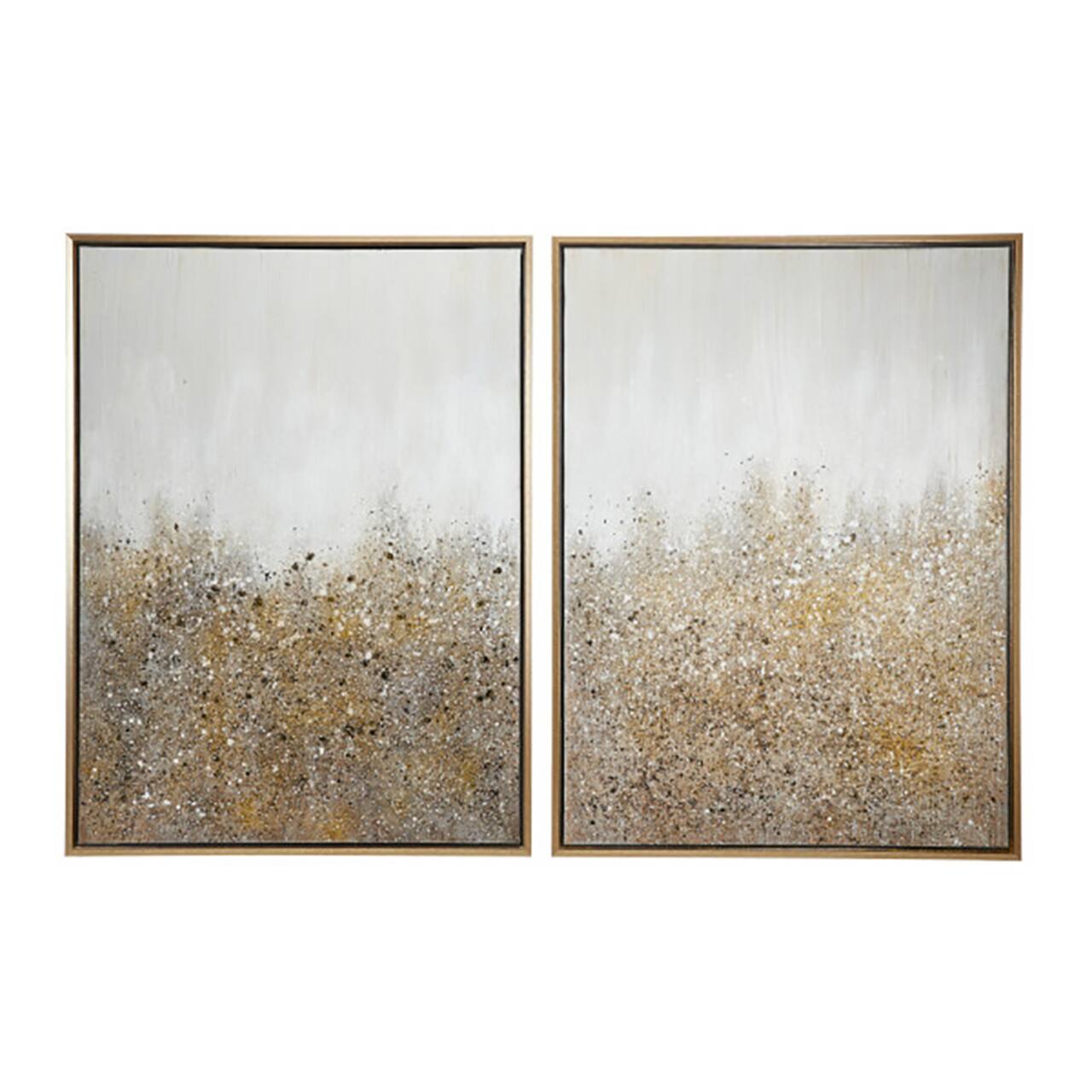 CosmoLiving by Cosmopolitan Gold Contemporary Abstract Wall Art Set
